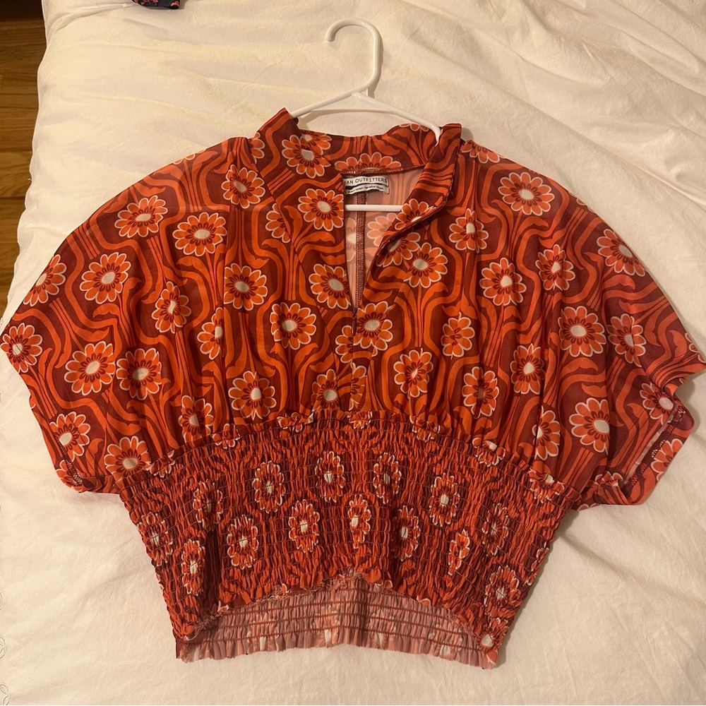 Urban Outfitters Orange Cropped Blouse